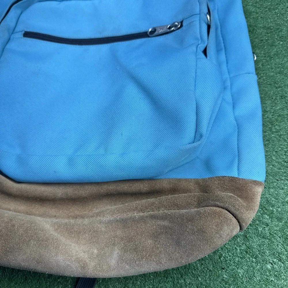 JanSport Right Pack Backpack Teal Blue Suede Bottom Classic Laptop‎ School Bag
